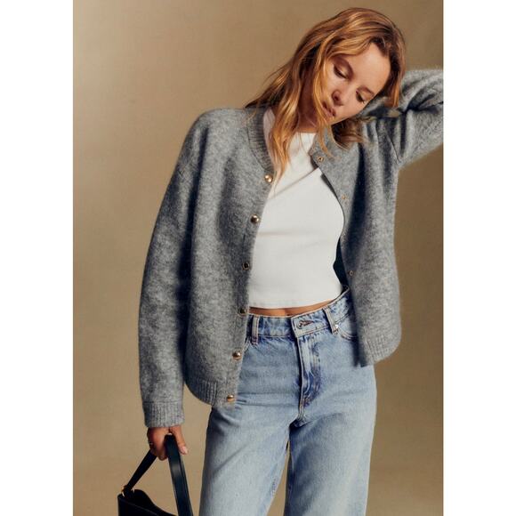 Sezane Jackets & Blazers - [SOLD] La Maille Sezane Eddy Jacket in Middle Grey Size M NWT✨